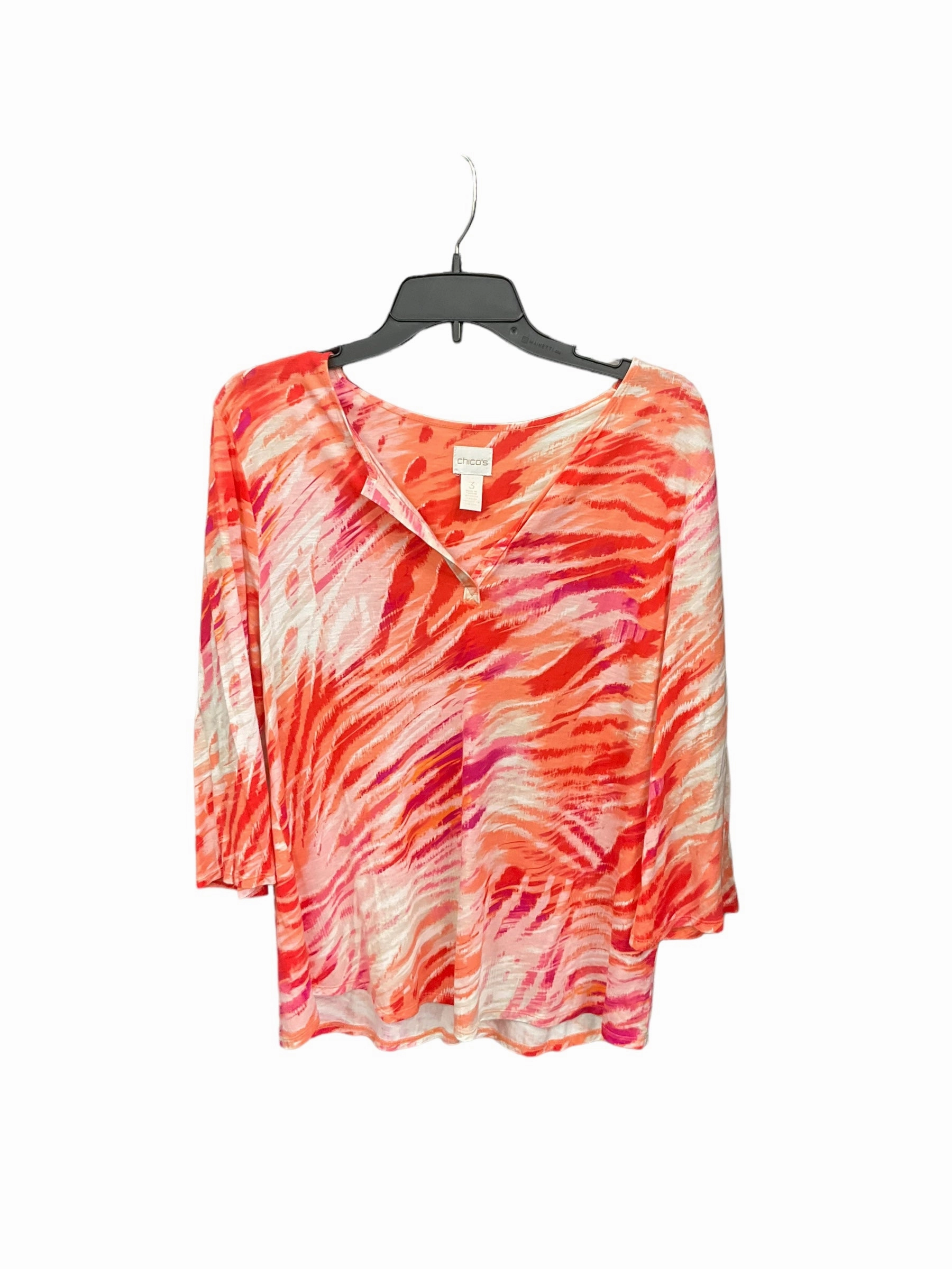 Romance Air Commute Ease Top 3/4 Sleeve By Chicos  Size: Xl