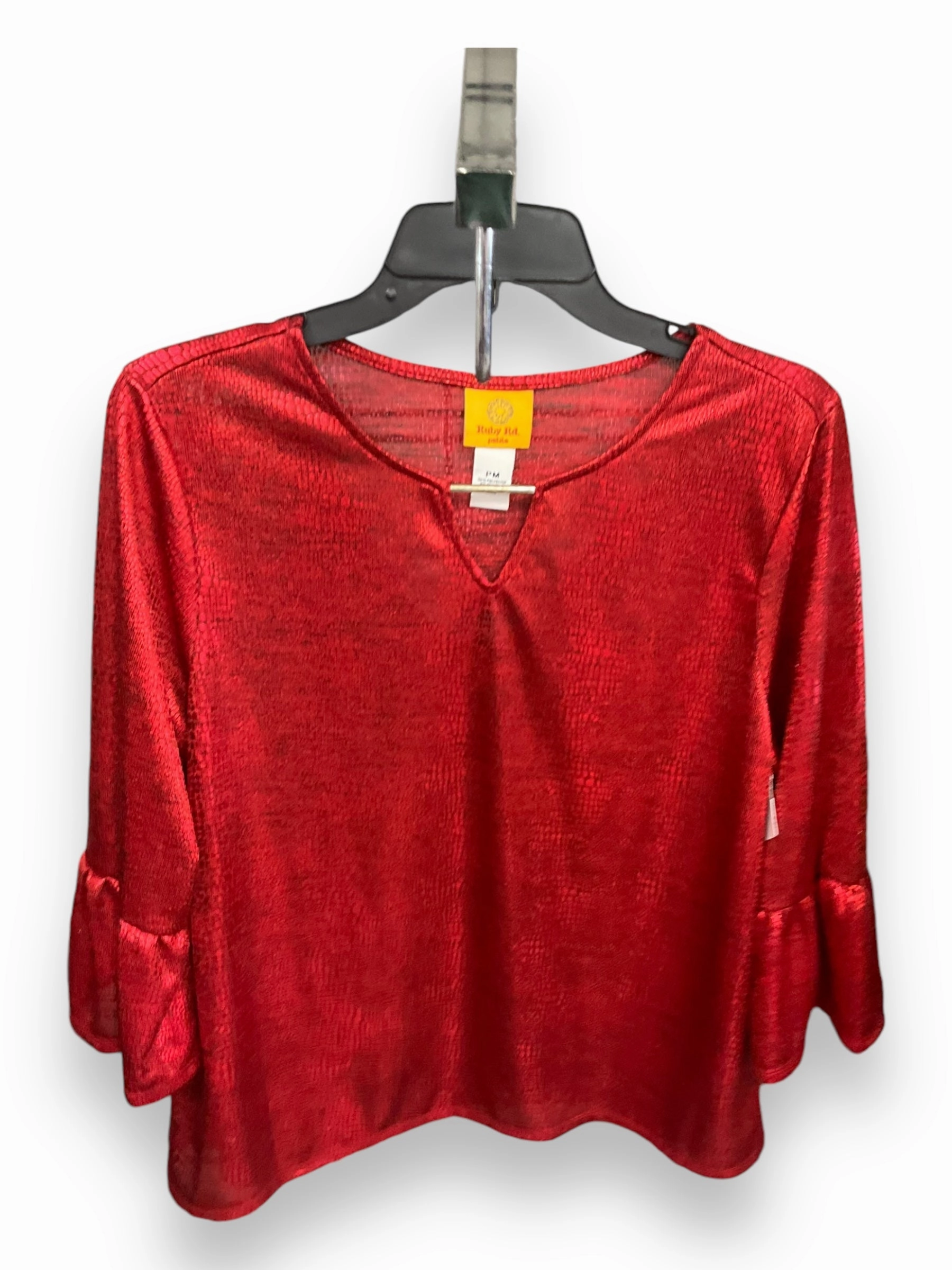 Top 3/4 Sleeve By Ruby Rd In Red, Size: M wrinkle free Zen Glow