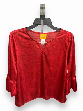 Top 3/4 Sleeve By Ruby Rd In Red, Size: M wrinkle free Zen Glow
