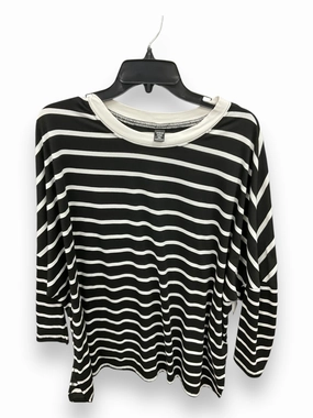 Top 3/4 Sleeve By Shein In Black & White, Size: 2x EcoFriendlyProduction