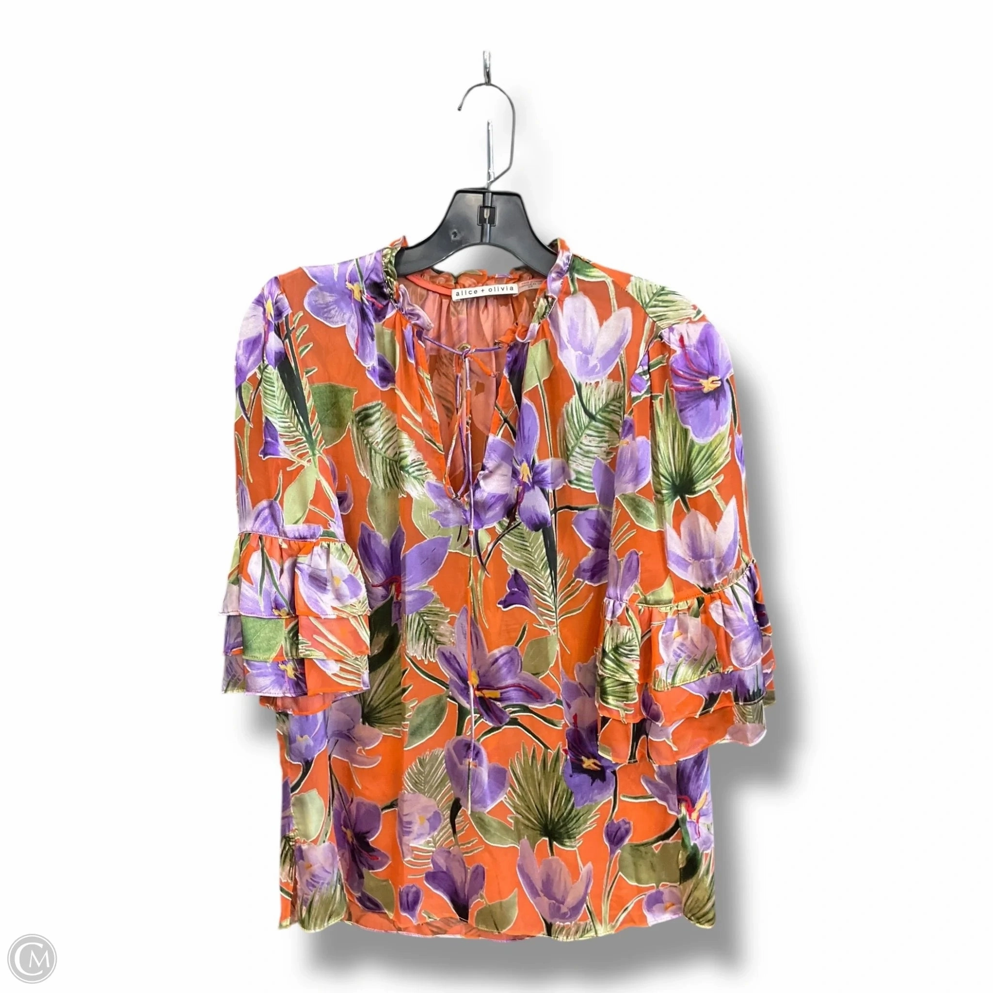 Calm Wave AntiBacterialTextile Top 3/4 Sleeve Designer By Alice   Olivia In Multi-colored, Size: Sp