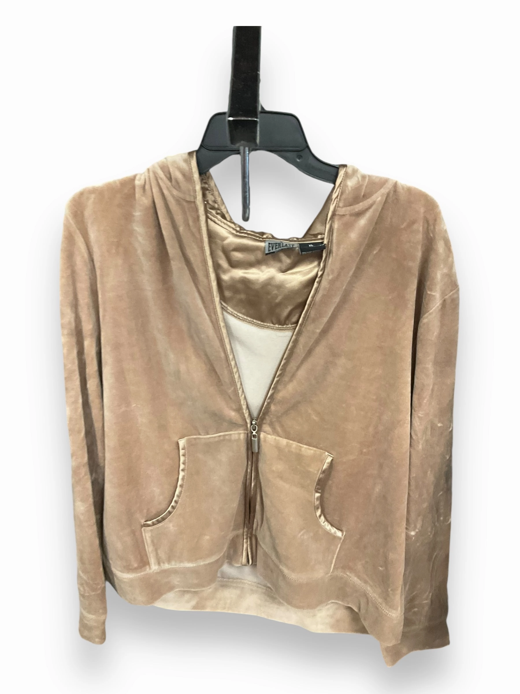 Layered Shirt Top Long Sleeve Basic By Everlast In Beige, Size: Xl