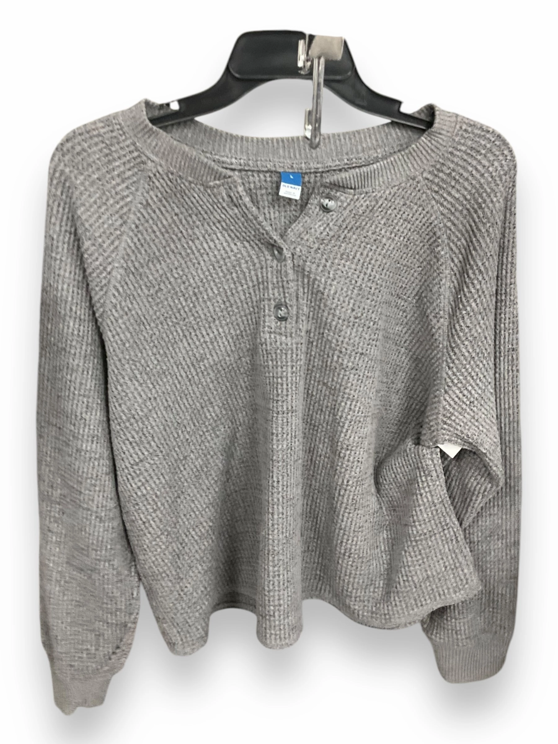 Love Core FormFitting Cut Top Long Sleeve Basic By Old Navy In Grey, Size: L