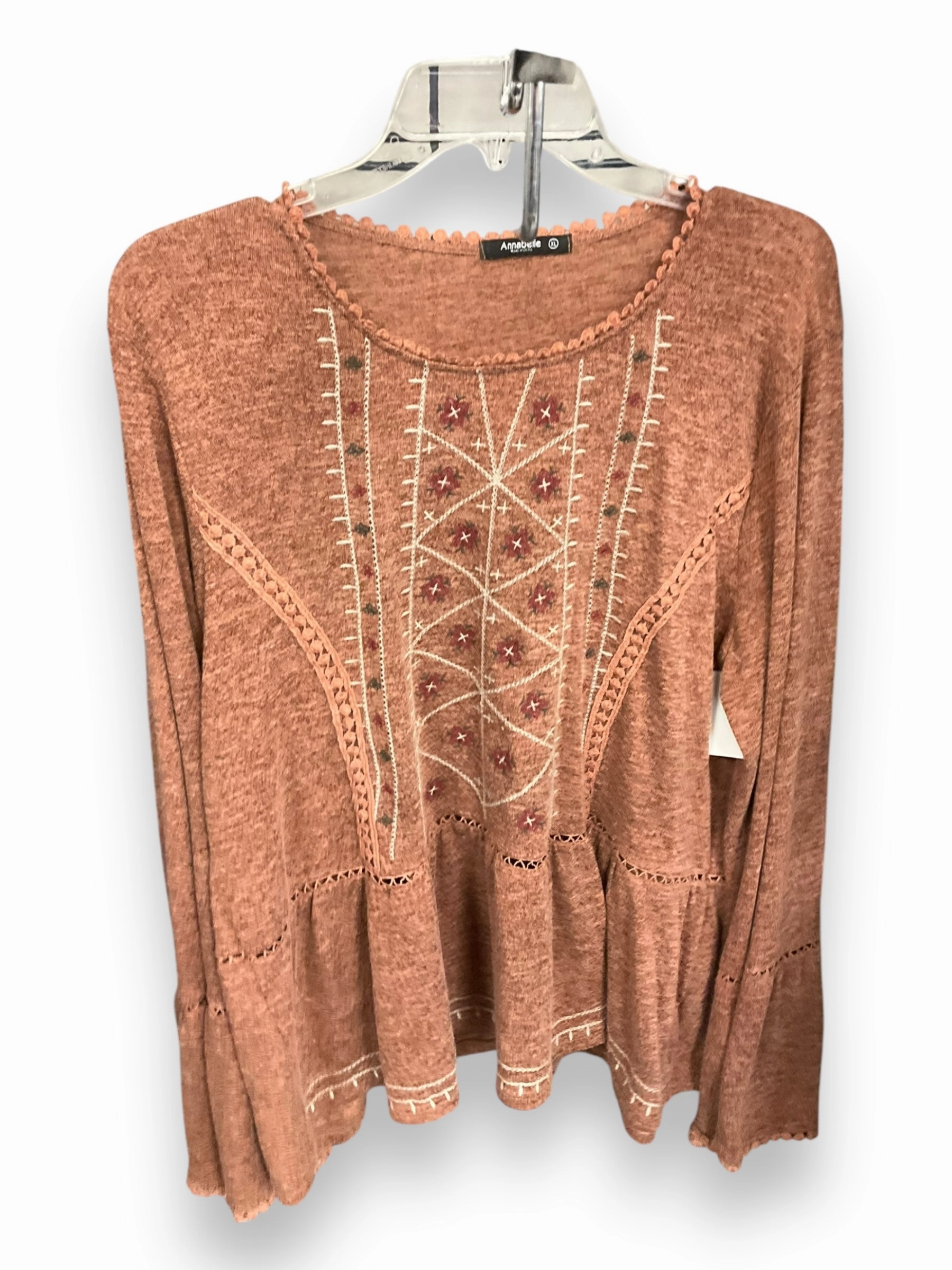 Top Long Sleeve By Annabelle In Orange, Size: Xl wrinkle free