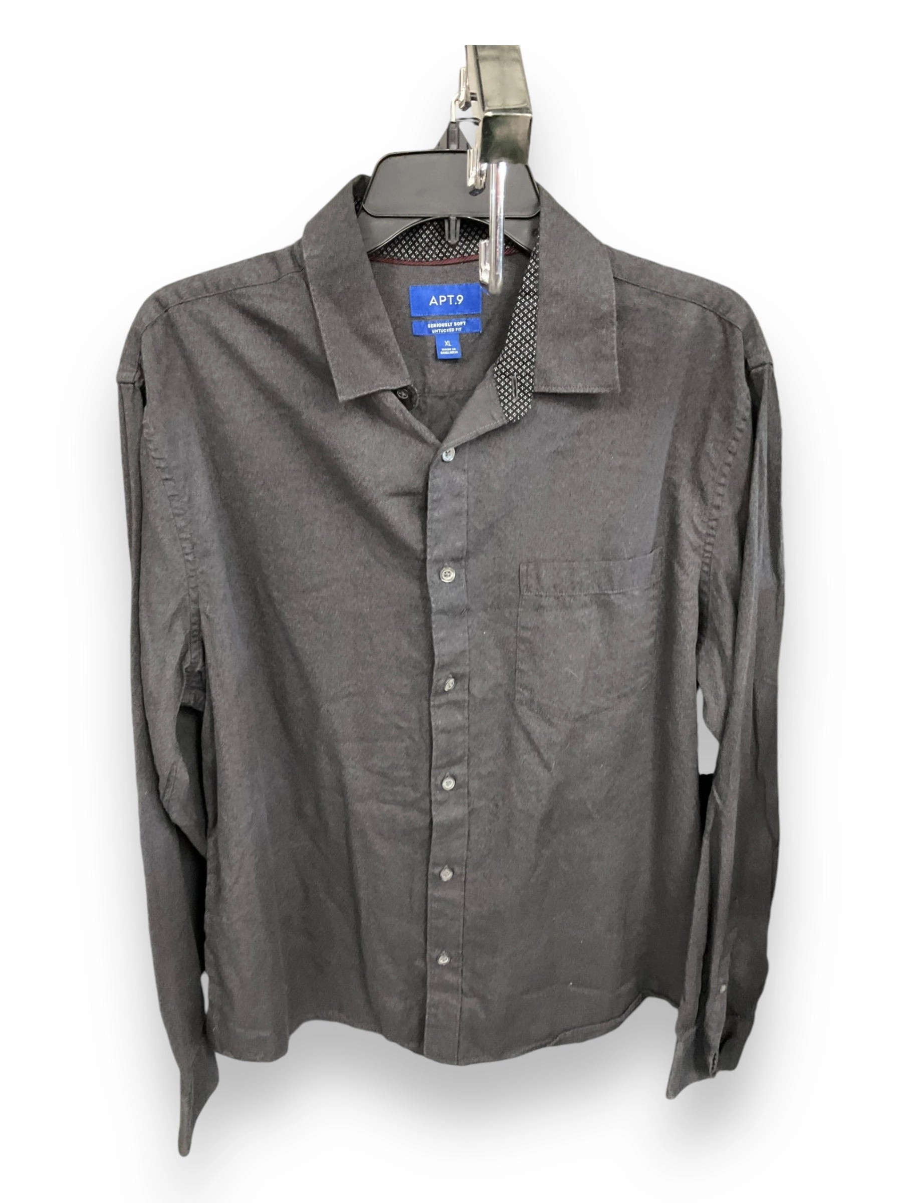 Top Long Sleeve By Apt 9 In Grey, Size: Xl WeightlessLayeringPiece LightweightWeave