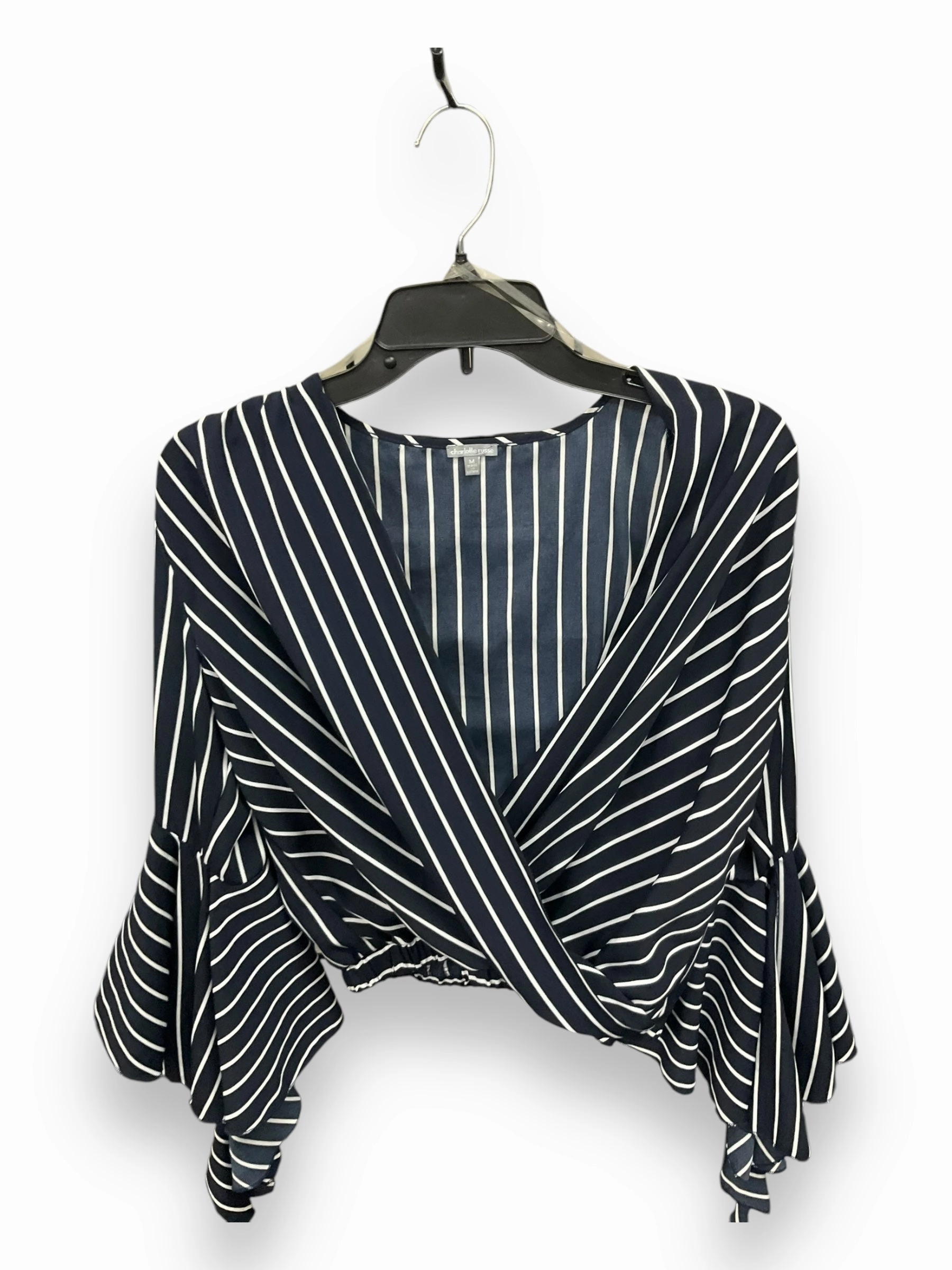 Easy Cool Top Long Sleeve By Charlotte Russe In Navy, Size: M