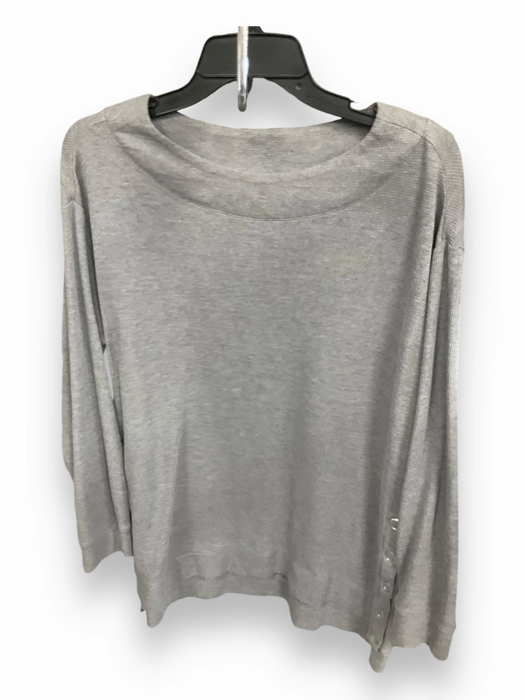 Top Long Sleeve By Cj Banks In Grey, Size: 1x OdorResistantFabric