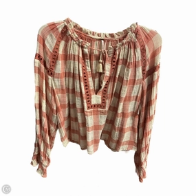 Top Long Sleeve By Free People In Brown & Cream, Size: Xs ElasticWaistband Layered Skirt