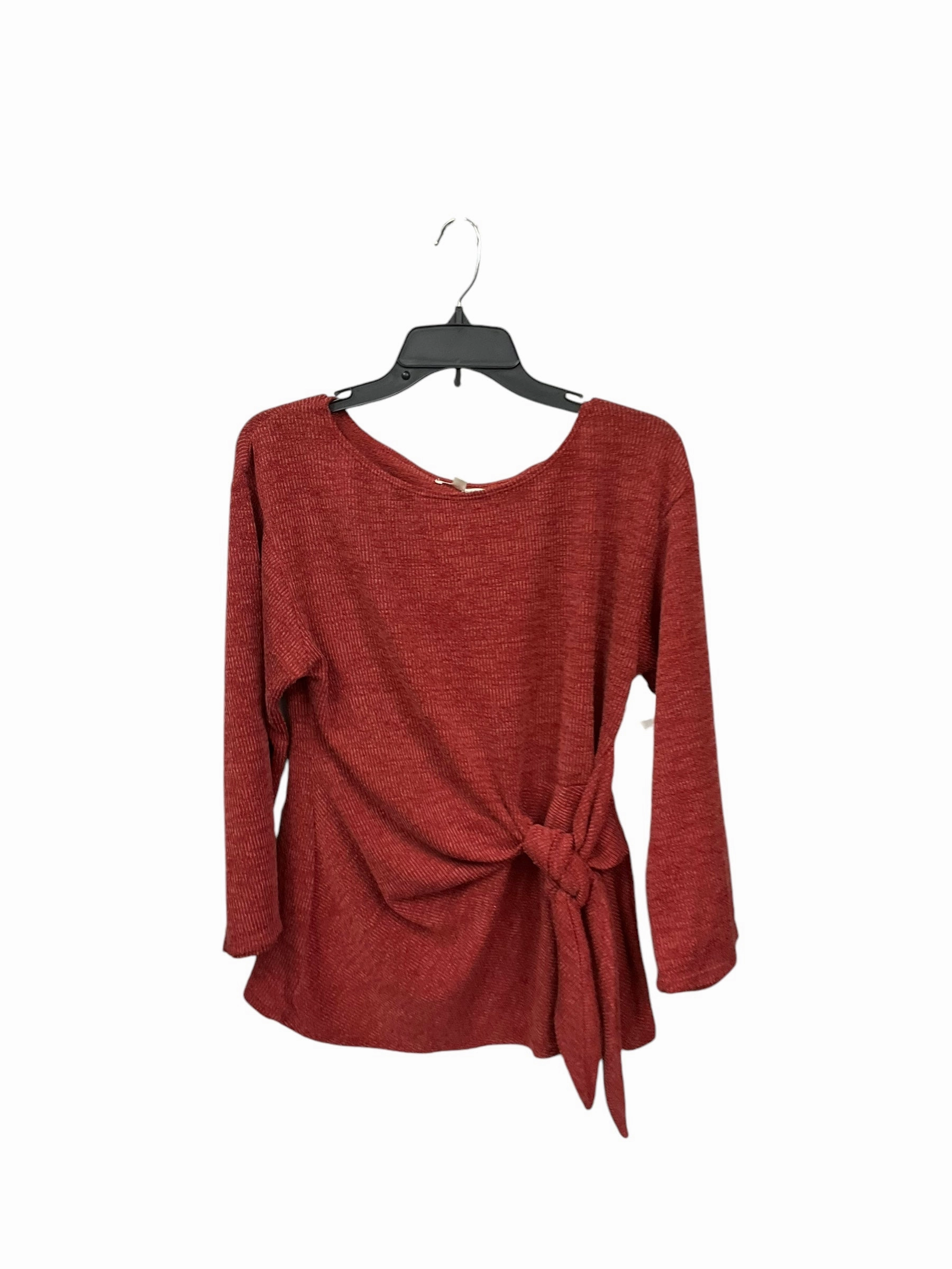 NonBindingEdges Top Long Sleeve By Max Studio In Red, Size: M