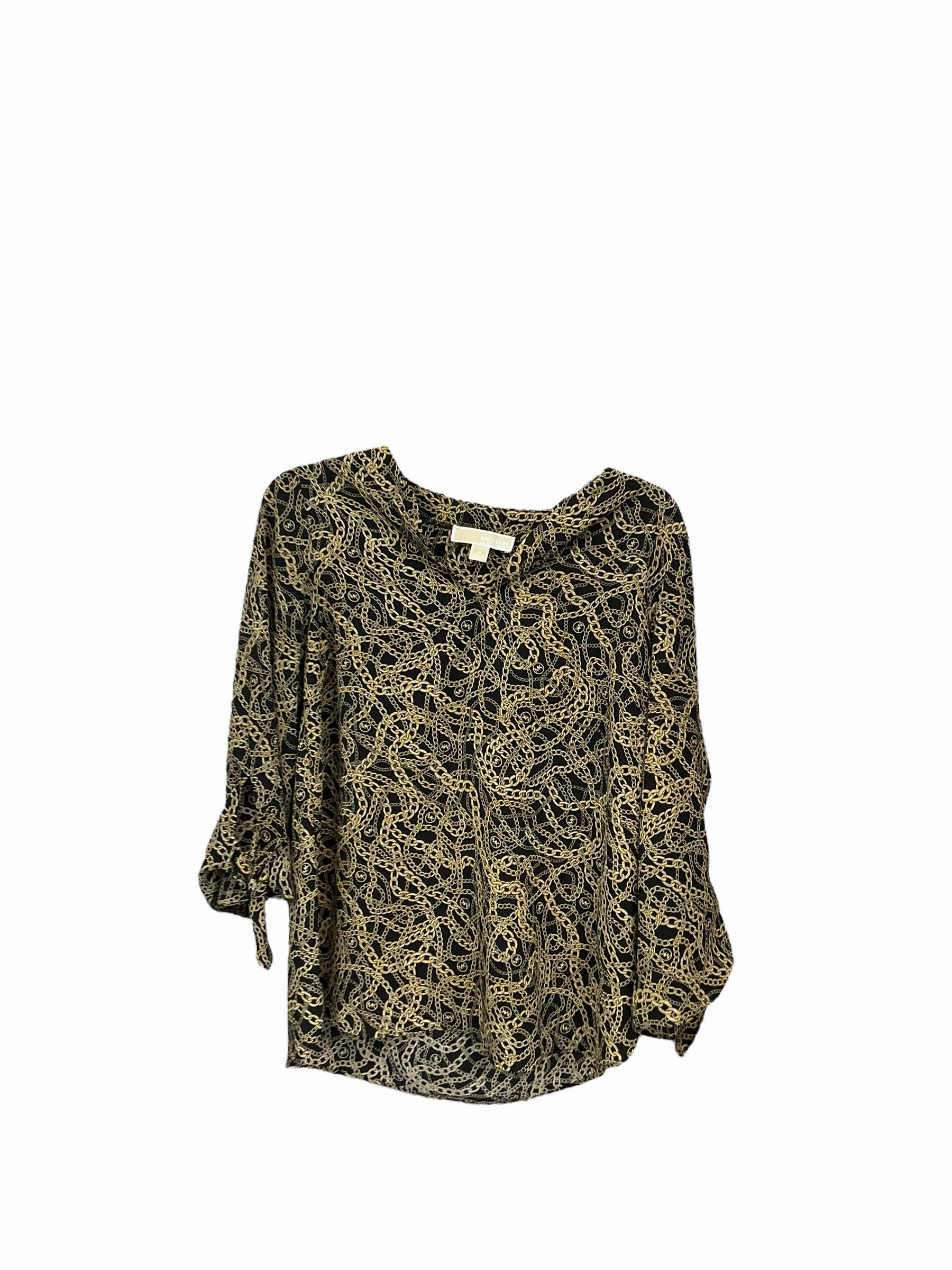 Top Long Sleeve By Michael By Michael Kors In Black & Yellow, Size: M Classic Jeans QuickDryDesign