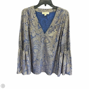 Top Long Sleeve By Michael By Michael Kors In Brown & Gold, Size: M Trendy Trousers Cozy Pullover