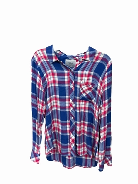 Dry Touch Cool Design Top Long Sleeve By Rails In Plaid, Size: S
