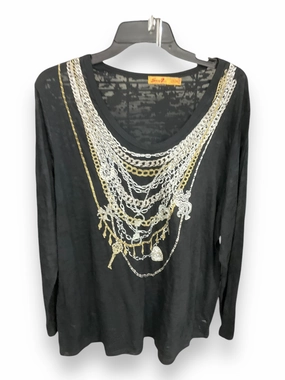 Quick Wear Eco Core Top Long Sleeve By Seven 7 In Black, Size: 2x