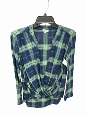 Stylish Jacket Commute Ease Top Long Sleeve By Splendid In Plaid, Size: Xs