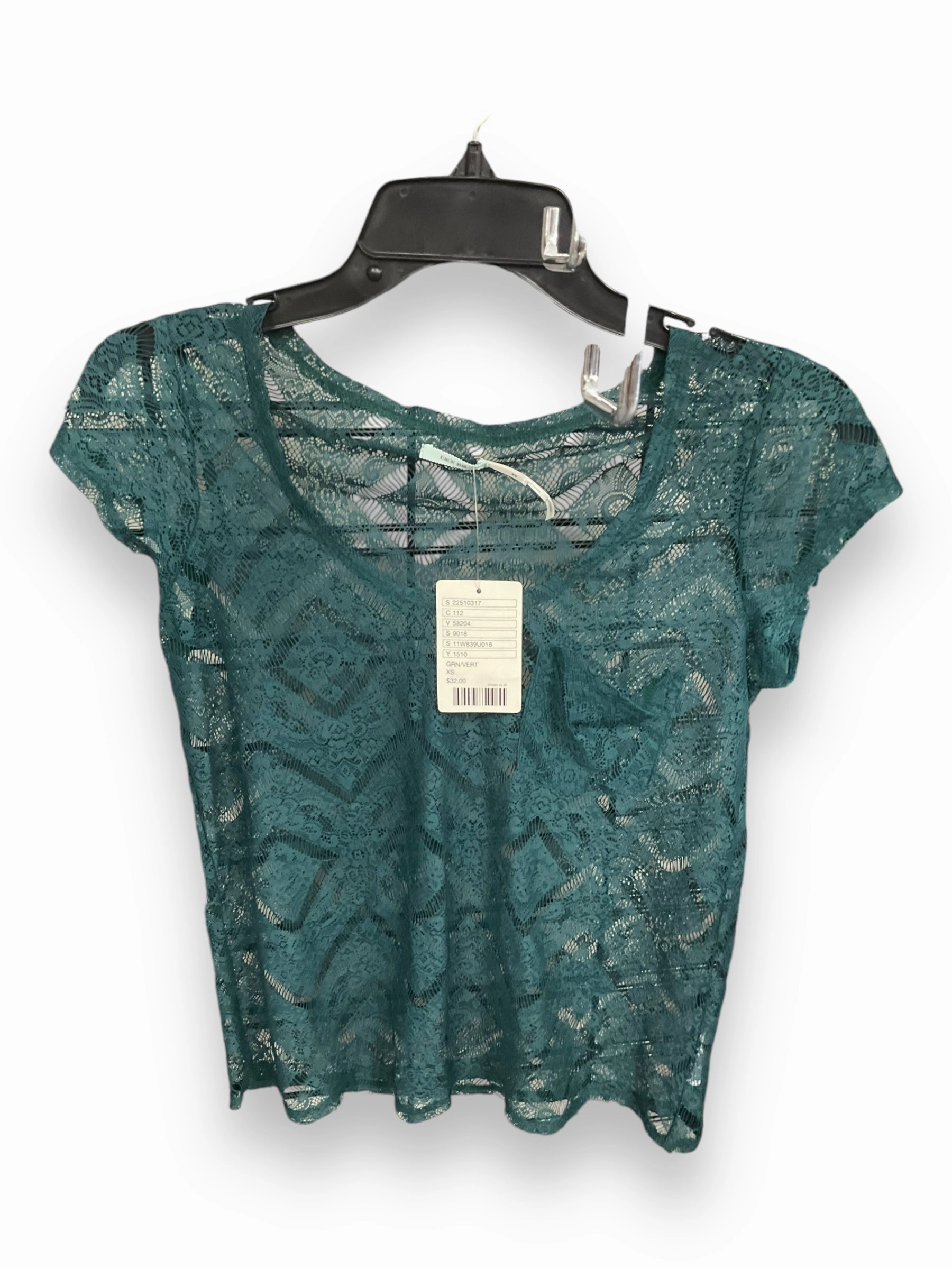 Smile Ease casual top Top Short Sleeve Basic By Kimichi Blue In Green, Size: Xs