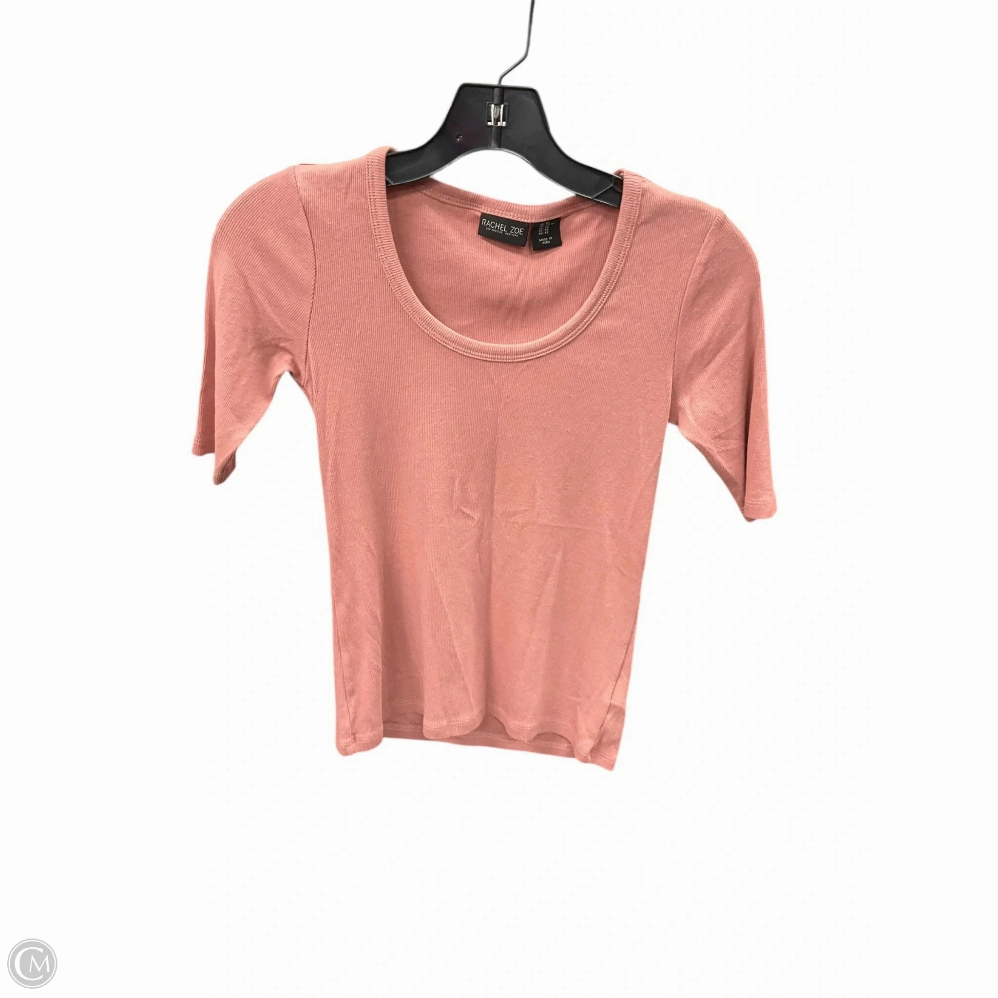 Green Fit Top Short Sleeve Basic By Rachel Zoe In Pink, Size: Xs