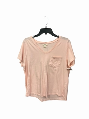 Comfort Fit Effortless Fashion Top Short Sleeve Basic By Style And Company In Peach, Size: Xl