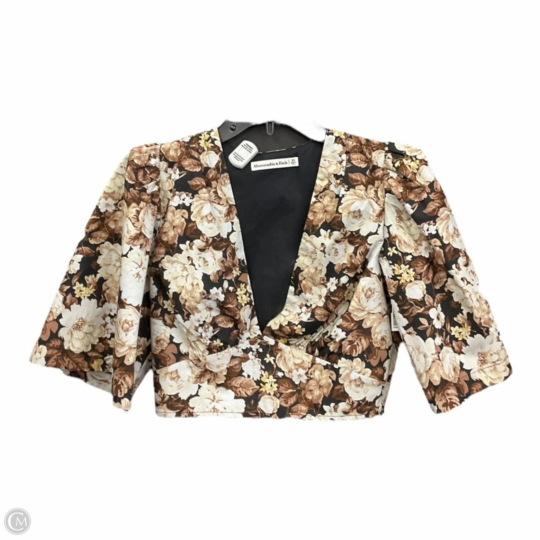 Durable Reinforced Edges FormFitting Cut Top Short Sleeve By Abercrombie And Fitch In Floral Print, Size: Xs