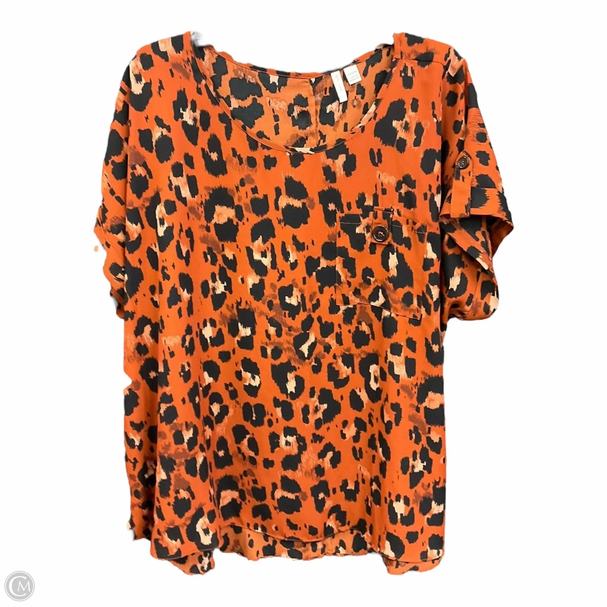 Top Short Sleeve By Clothes Mentor In Animal Print, Size: 1x London Edge