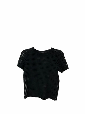 Adjustable Hem Lightweight Feel Top Short Sleeve By Mng In Black, Size: S