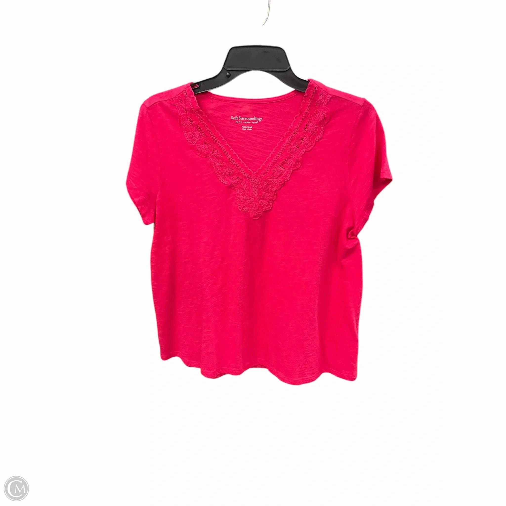 WindproofInterior FourWayStretchClothing Top Short Sleeve By Soft Surroundings In Pink, Size: Sp