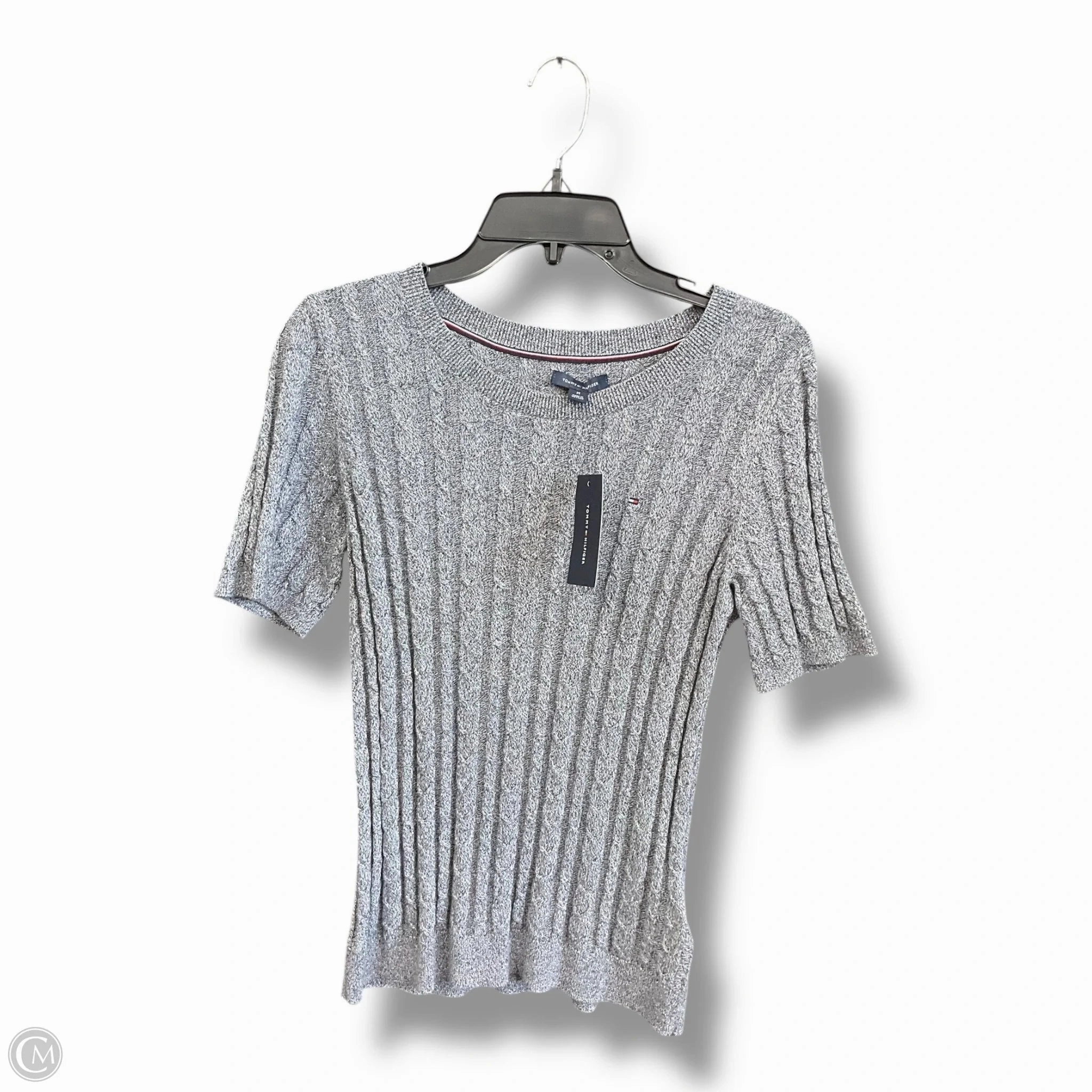 Wild Mood Top Short Sleeve By Tommy Hilfiger In Grey, Size: M