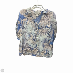 Fall Mood Top Short Sleeve Designer By Halston In Blue, Size: Xl
