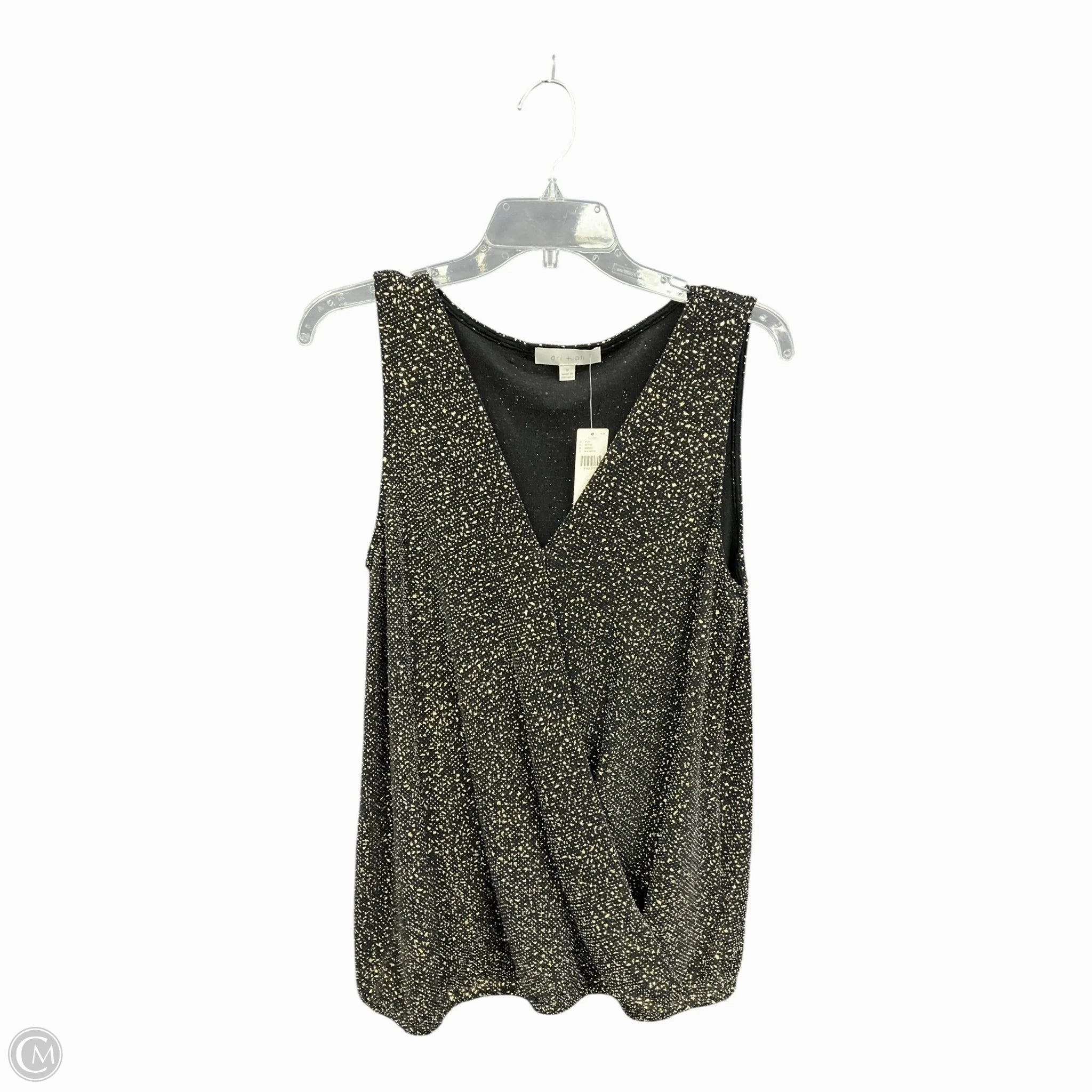 WaterRepellent Finish Breathable knit Top Sleeveless By Eri   Ali In Black & Gold, Size: S
