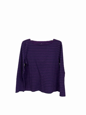 Focus Fit Handmade Glow Top Long Sleeve Basic By Talbots In Striped Pattern, Size: 1x