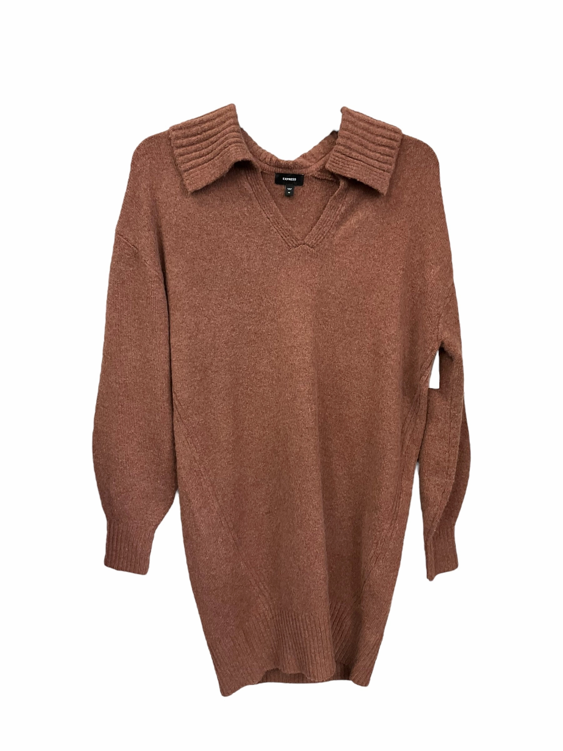 Aerated Seam Placement Sweater By Express In Brown, Size: Xs