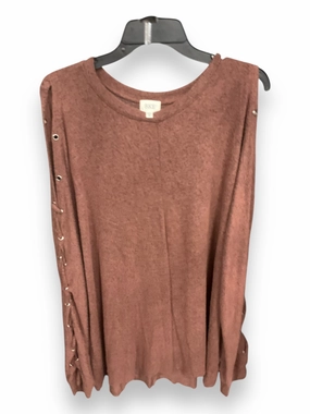 Top Long Sleeve By Bke In Brown, Size: Xxl HighElasticity Bold Fashion