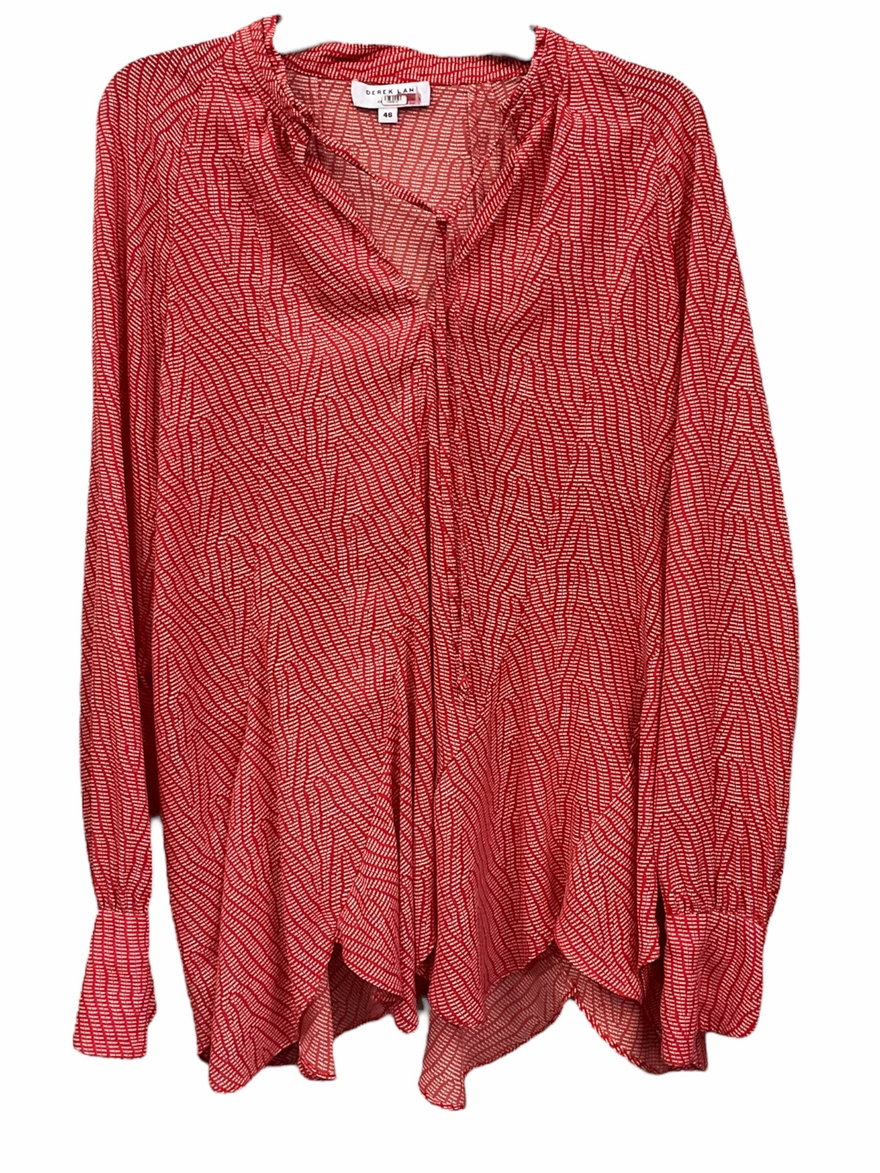 Red Top Long Sleeve Derek Lam, Size L Fall Mood Handmade Glow