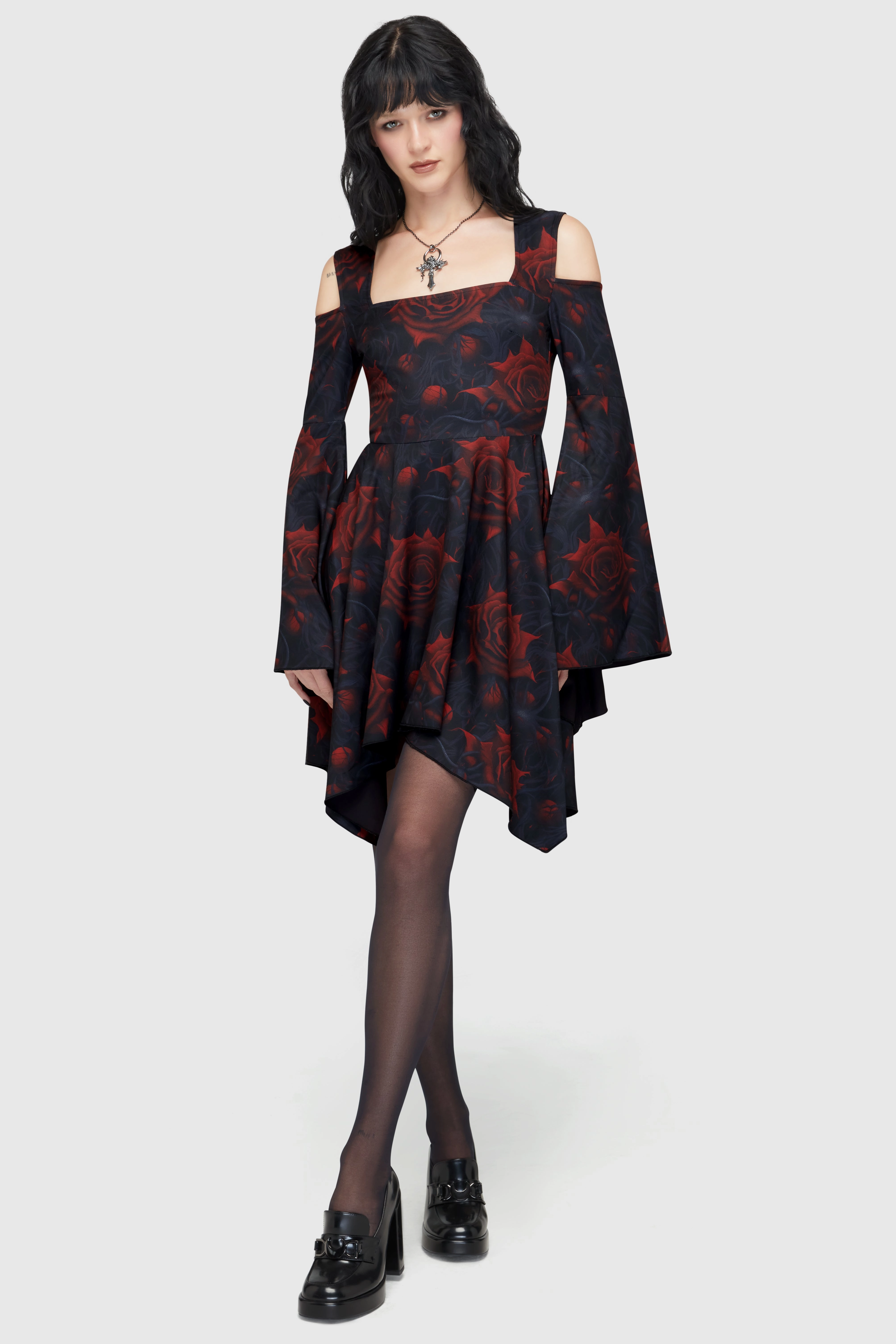 Blood Rose Mini Dress Premium Fabric Style Blend