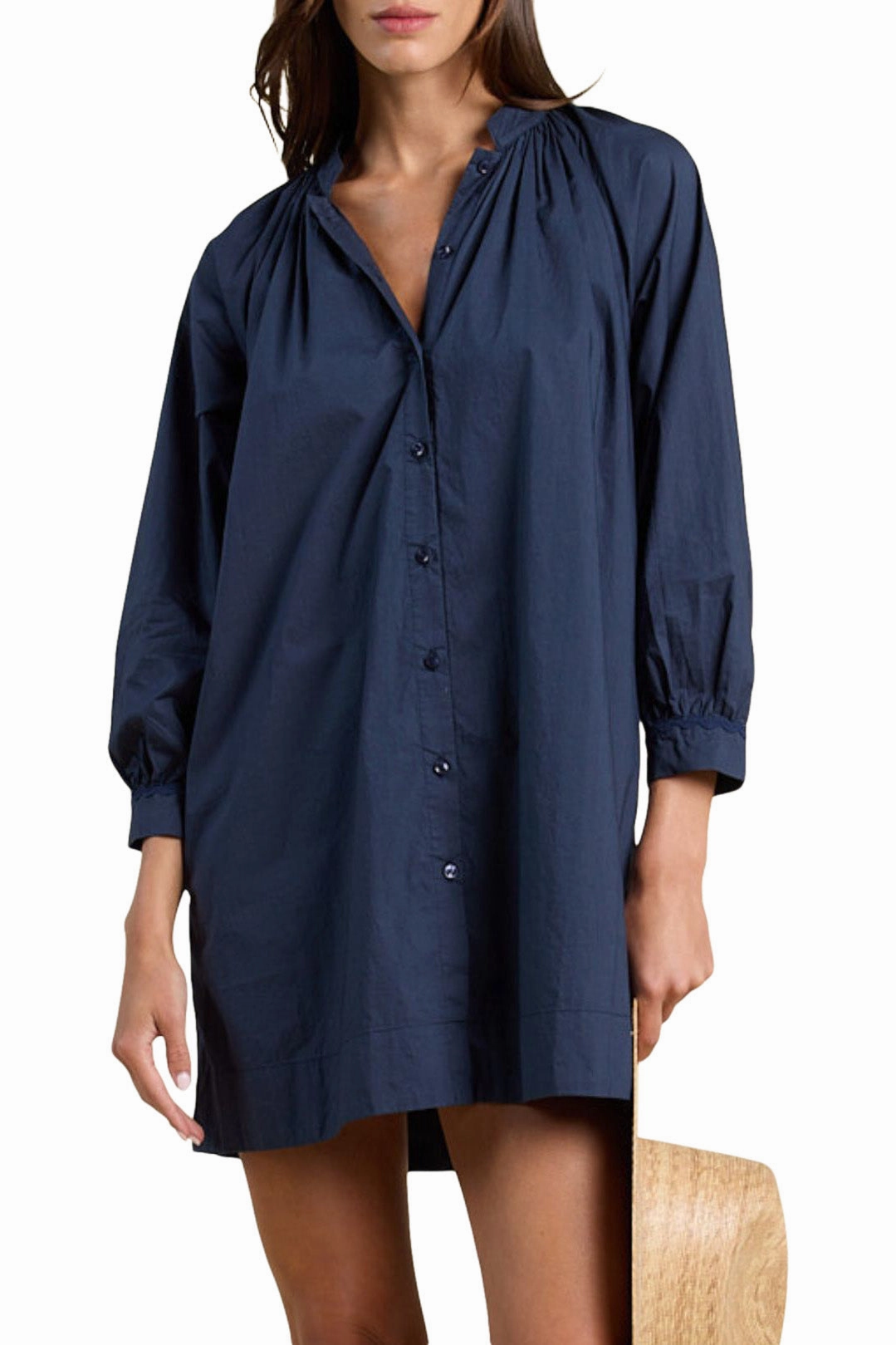 Fresh Form Casual Waist Trovata Birds of Paradis Angeline Dress in Navy