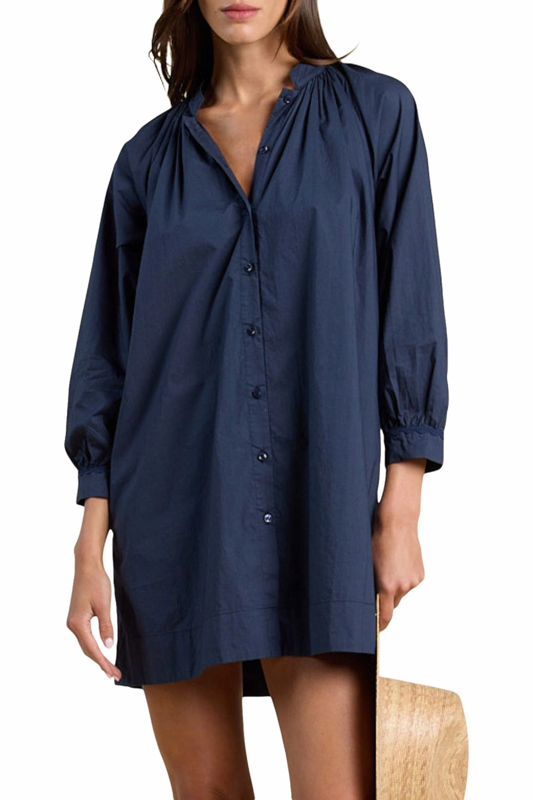 Chill Piece Cool Season Trovata Birds of Paradis Angeline Dress in Navy