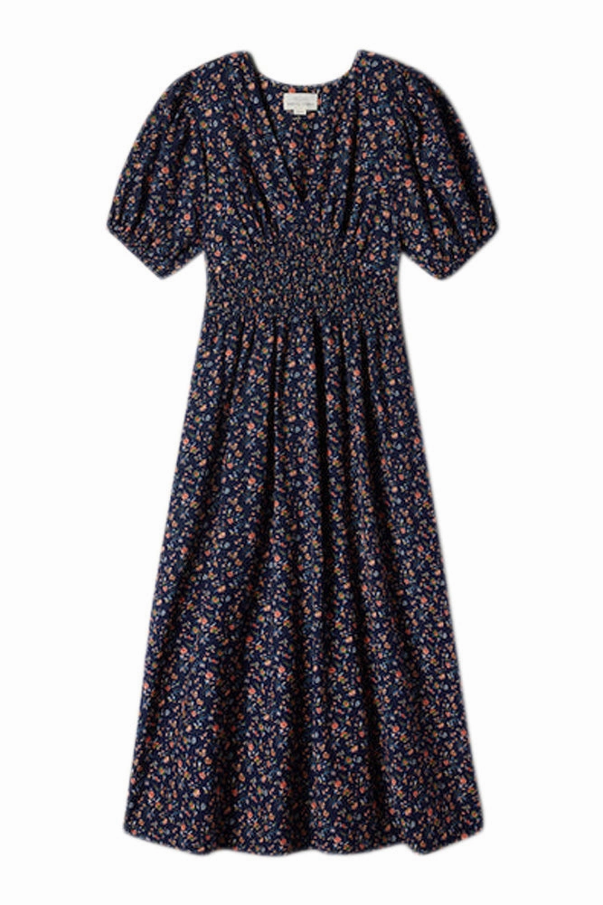 Daily Favorite Lace Soft Trovata Birds of Paradis Sonia Dress in Navy Rosette