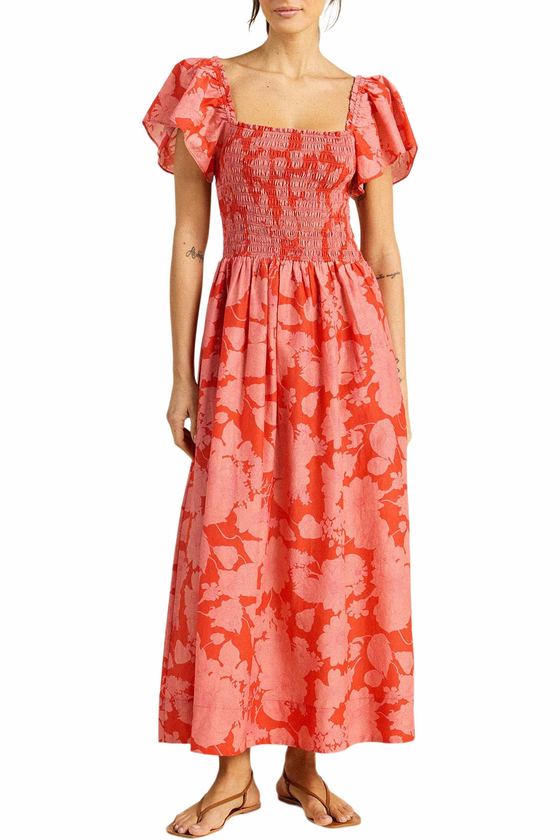 Evening Tone Chill Mode Trovata Birds of Paradise Esme Dress in Roseglow