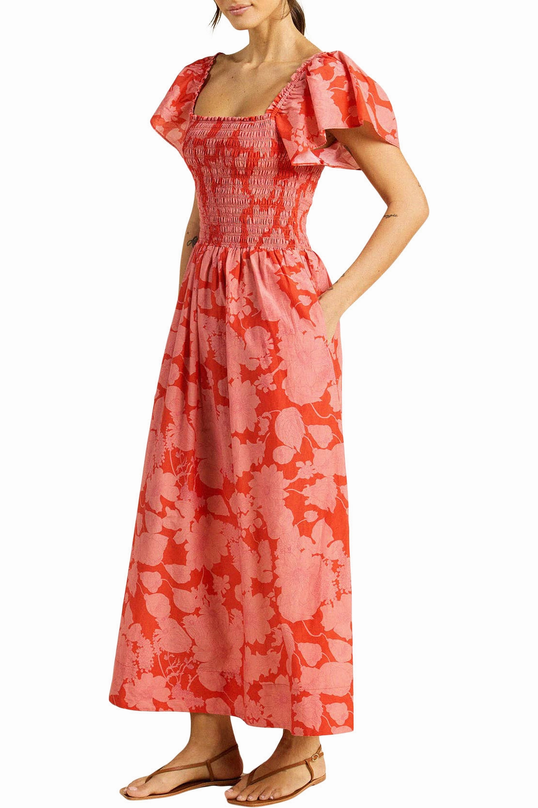 Trovata Birds of Paradise Esme Dress in Roseglow Stylish Mood Velvet-Edge