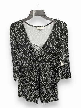 Warm Sweater Tunic 3/4 Sleeve By Clothes Mentor In Black & White, Size: Xl