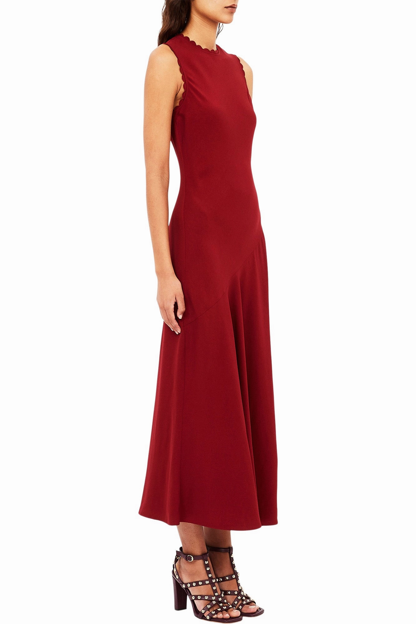 Ulla Johnson Clea Dress in Dahlia Draped Layer Empire Waist