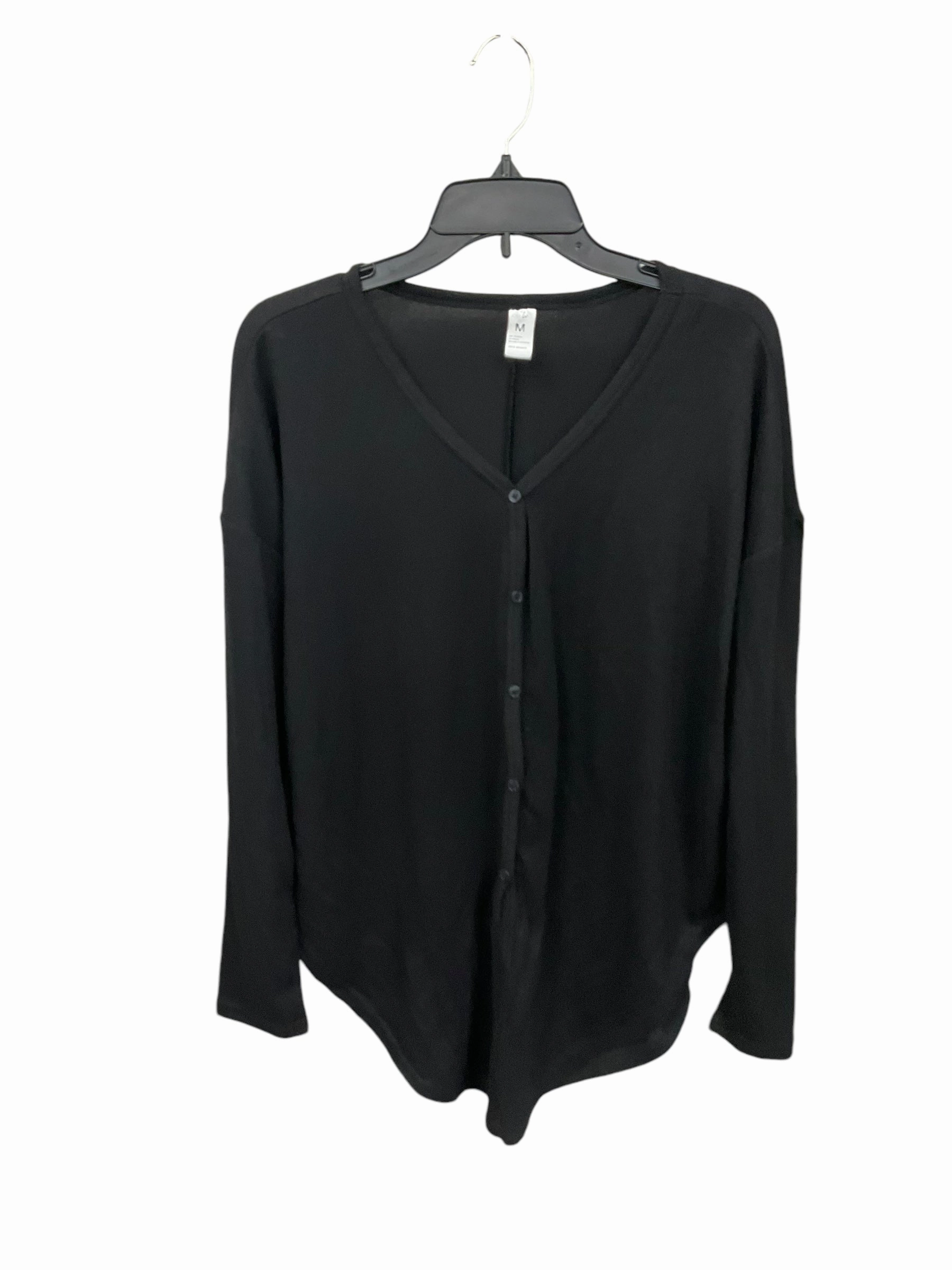 Top Long Sleeve By Just Be In Black, Size: M Open Glow SmoothEdging