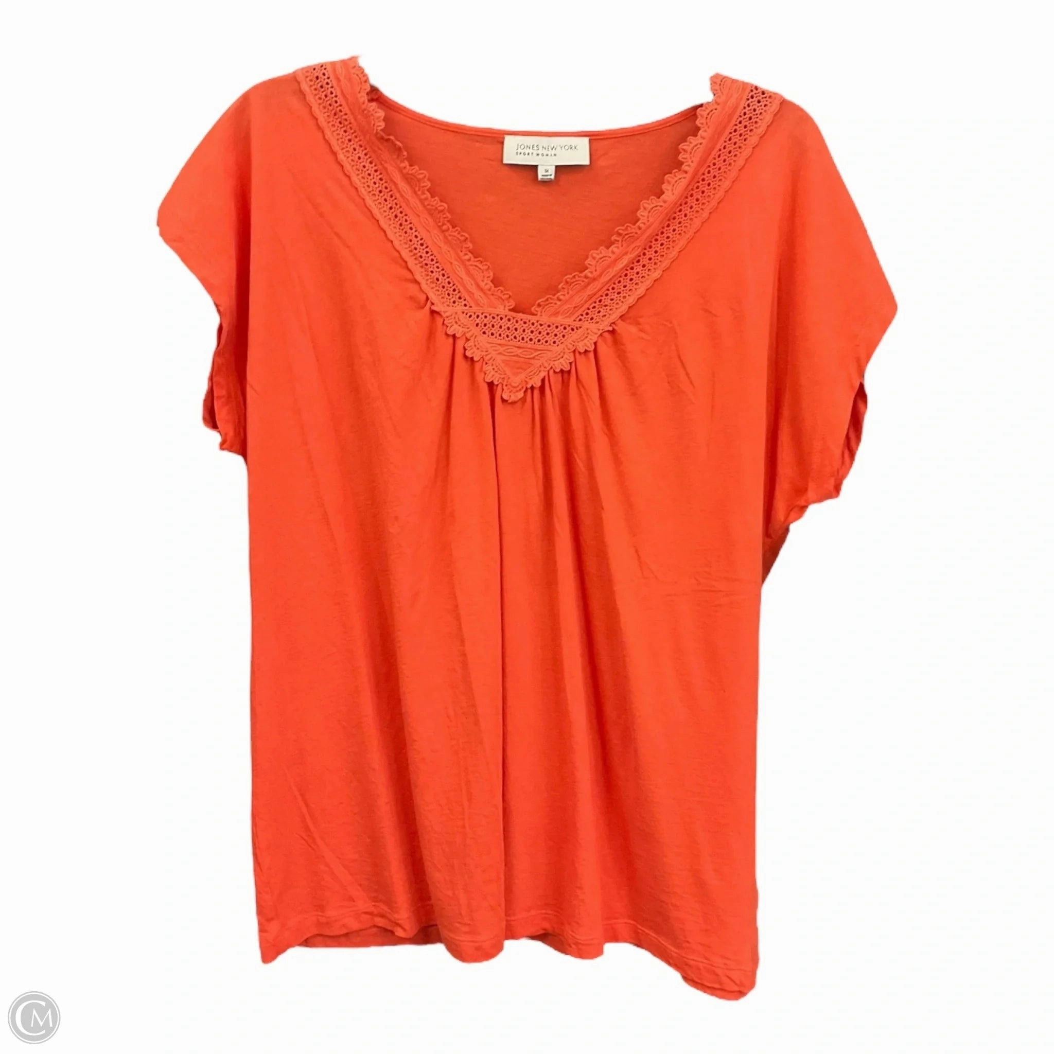 Top Short Sleeve By Jones New York In Orange, Size: 1x Sporty Dress
