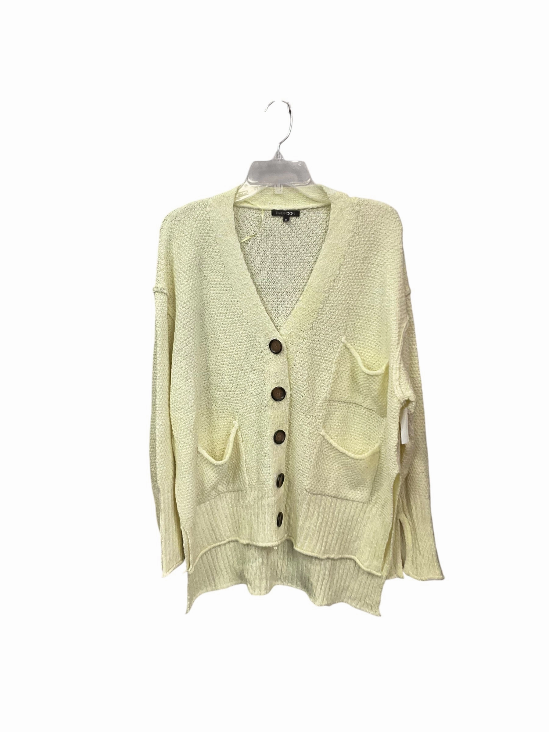 Hotel Style Opaque Tone Sweater Cardigan By Papermoon In Yellow, Size: M