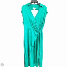 Dress Casual Midi By Anthropologie In Green, Size: 1x Glitter Glow