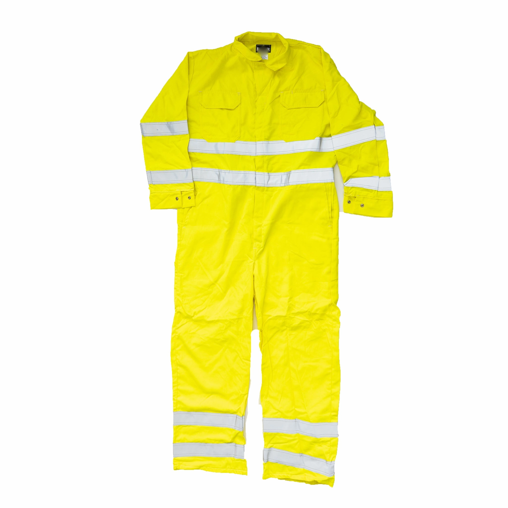 Used Standard Hi-Visibility Flame Resistant Work Coverall Yellow Thermoplastic Elastomer Trim