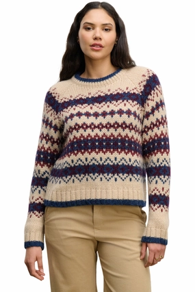 Velvet Makena Fair Isle Crewneck Sweater in Multi Breathable Knitwear