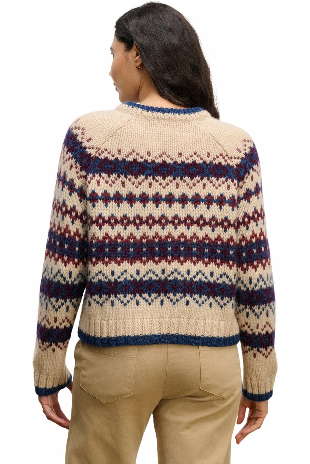 Premium Knitwear Velvet Makena Fair Isle Crewneck Sweater in Multi