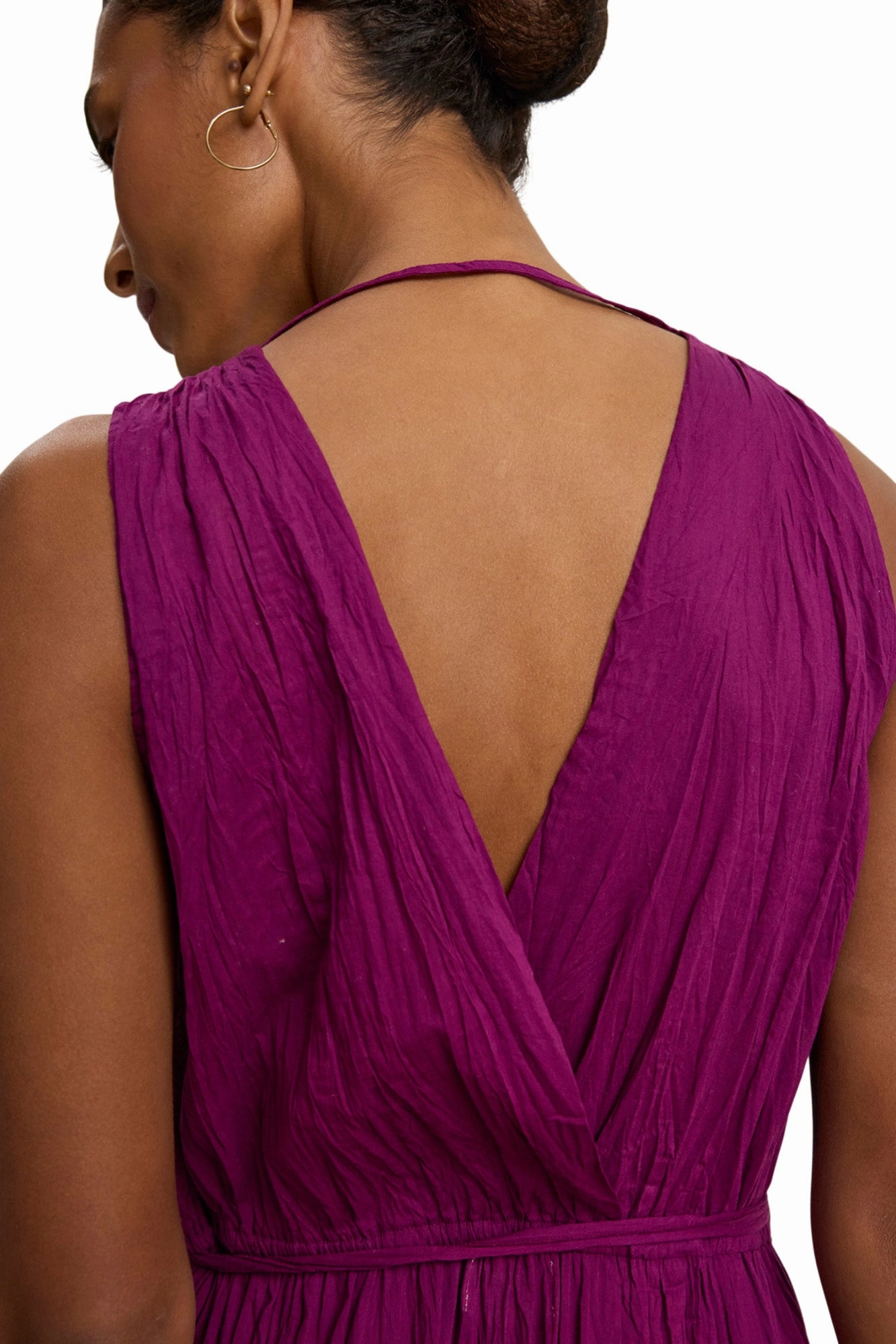 Fit Vibe Breezy Mood Velvet Marilyn Dip Dye Dress in Fuchsia