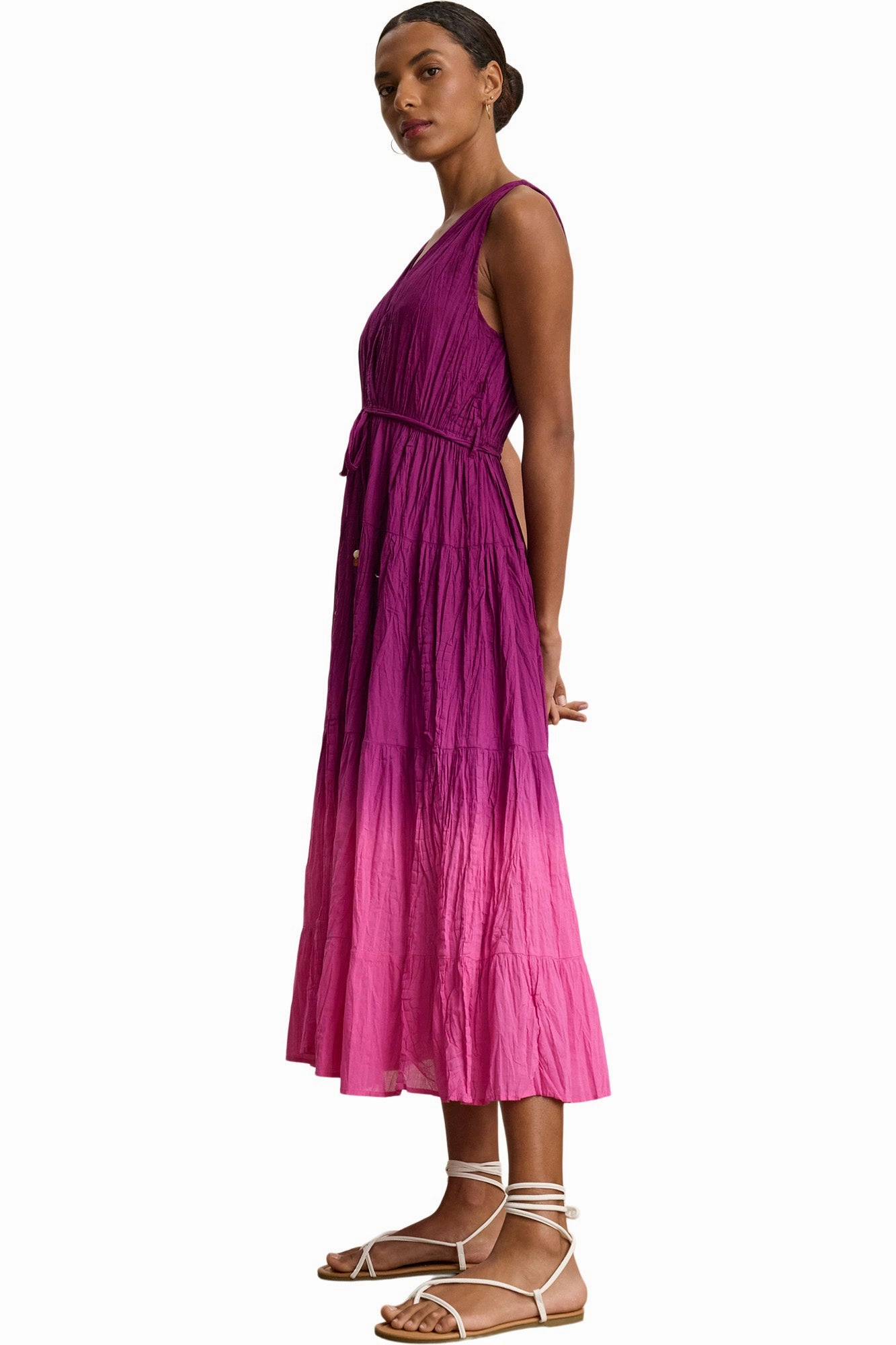 Velvet Marilyn Dip Dye Dress in Fuchsia Smart Style slim fit