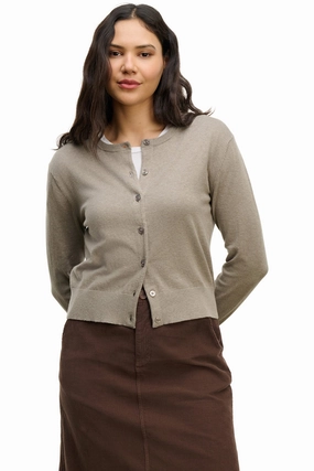 Cold Day Outfit Velvet Violette Cardigan in Slate